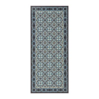 Ковер Виниловый с рисунком цементная плитка Simen 059 x 098 см синий LA REDOUTE INTERIEURS  фото, kupilegko.ru